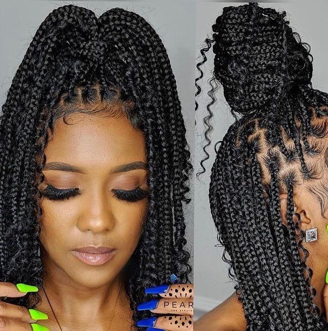 braids and curls for ladies