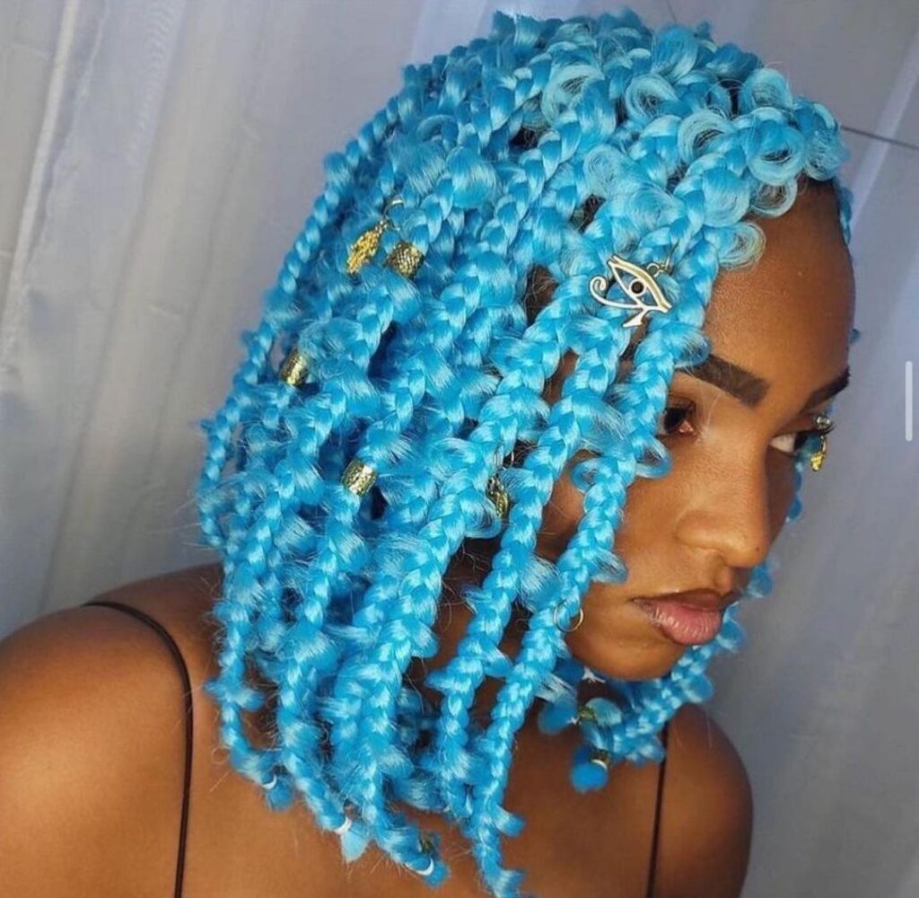 blue butterfly braids