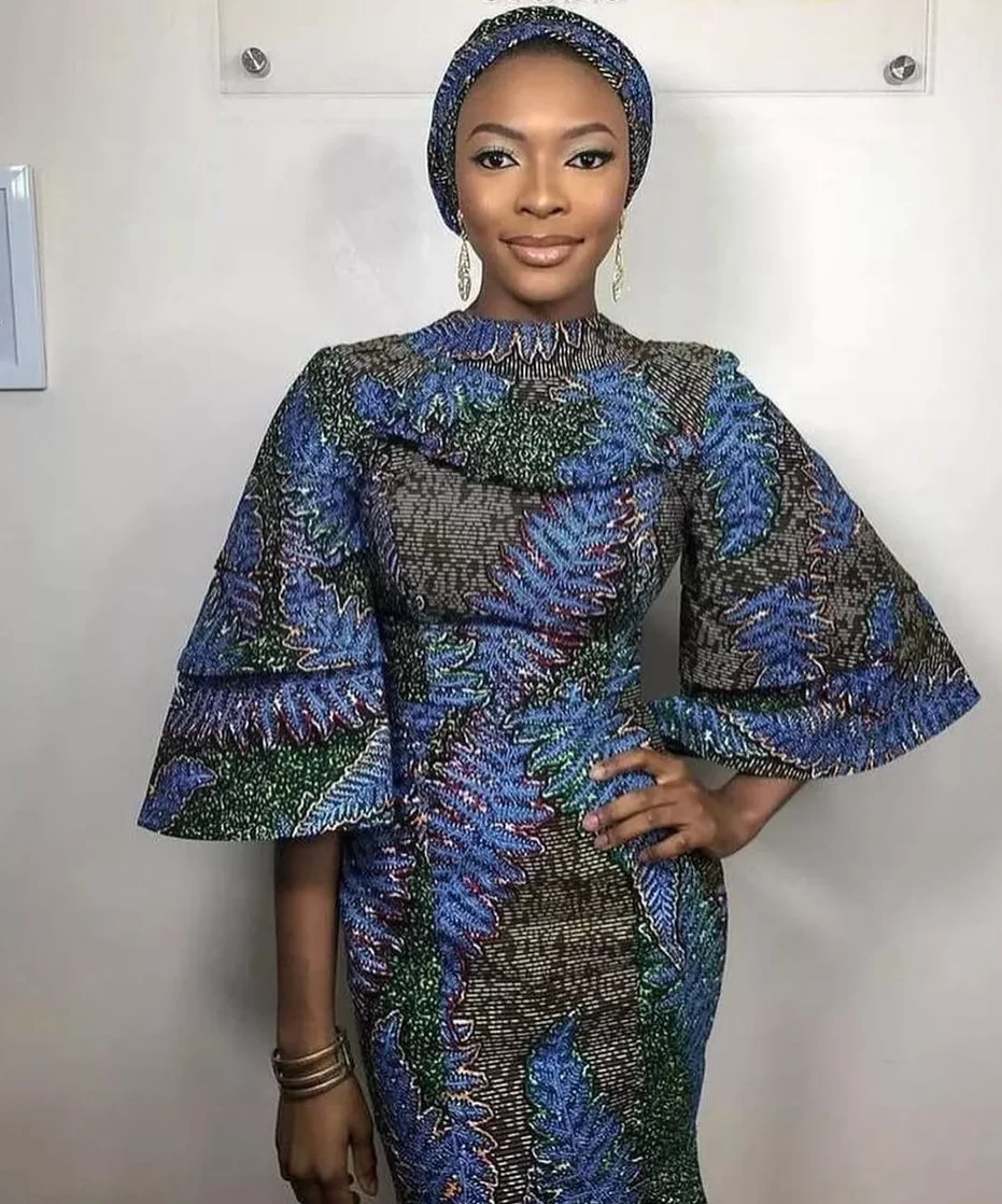 Ankara Gown Styles With Big Flared Sleeve