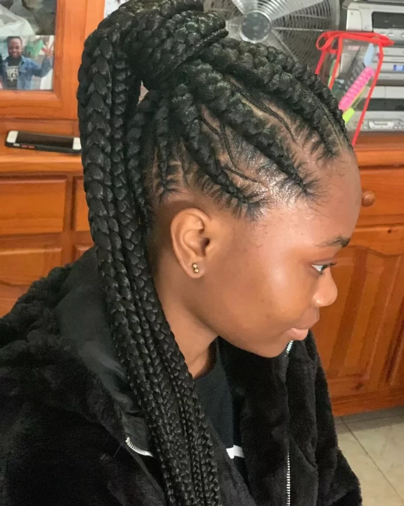 Thick Ghana Weaving Updo Hairstyle