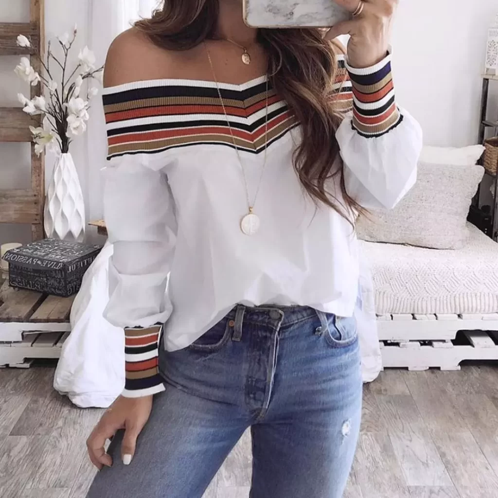 Off Shoulder Dropping Sleeve Boho Outfits