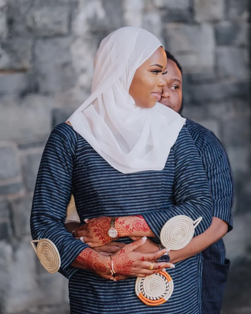 Fulani Bride In Blue Traditional Wedding Attire, Henna Painting and Jewelry