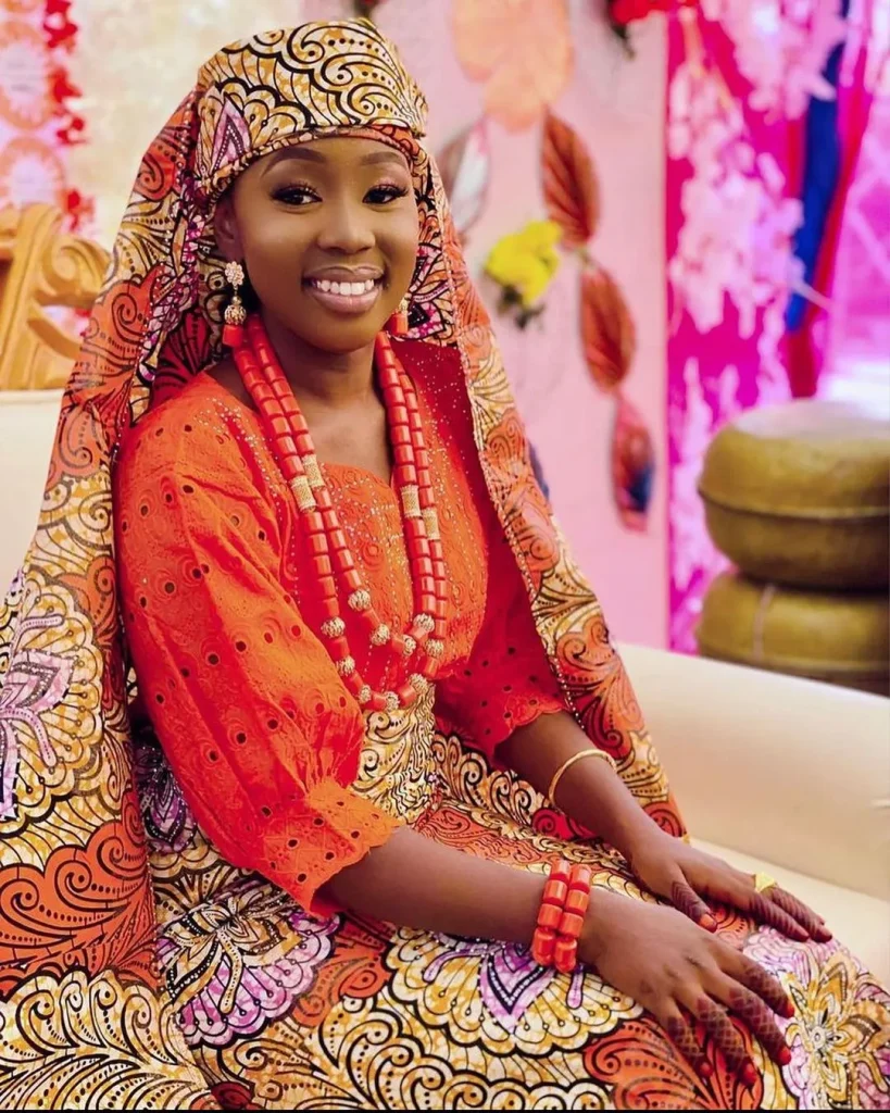 Stunning Hausa Bride in Brown Wedding dress