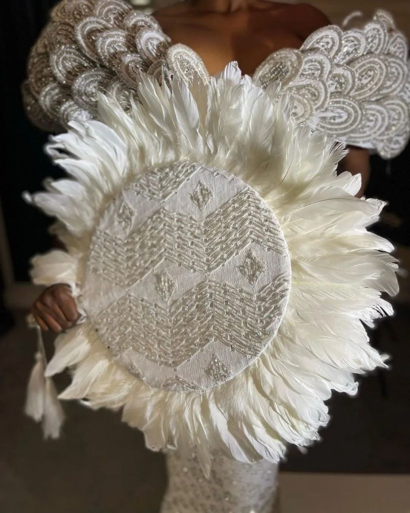 Bridal accessories  - feathered hand fan