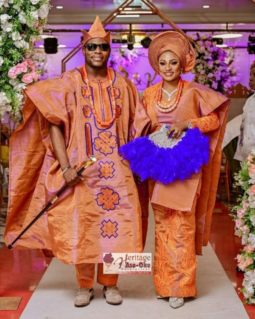 Orange traditional wedding attire