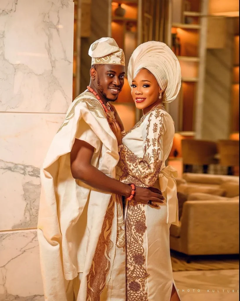 Yoruba Traditional wear for bride and groom