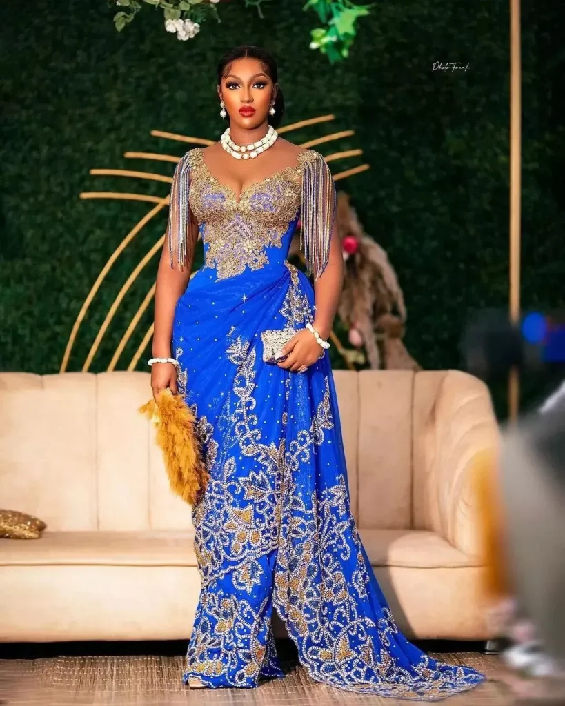 Blue wedding attire for igbo brides