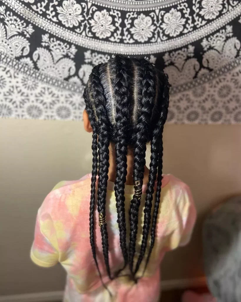 Natural Hair Braids with beads