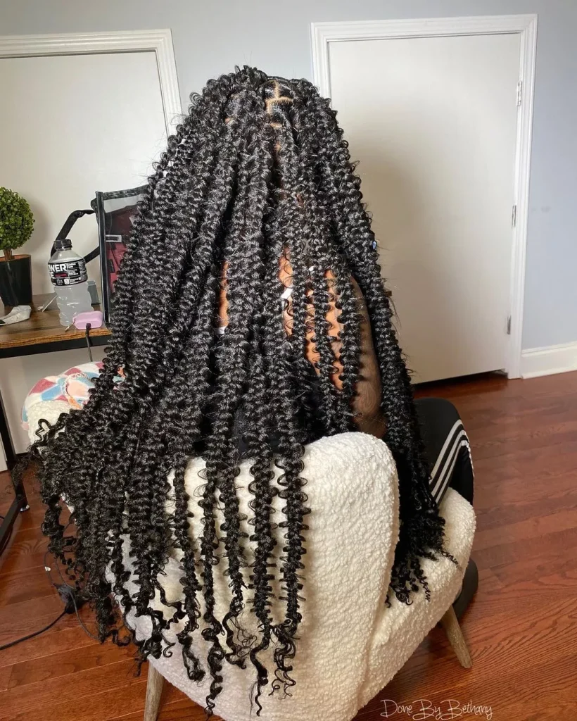 butterfly braids with curly ends