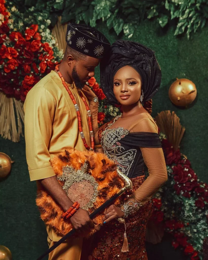 Igbo attire for bride and groom