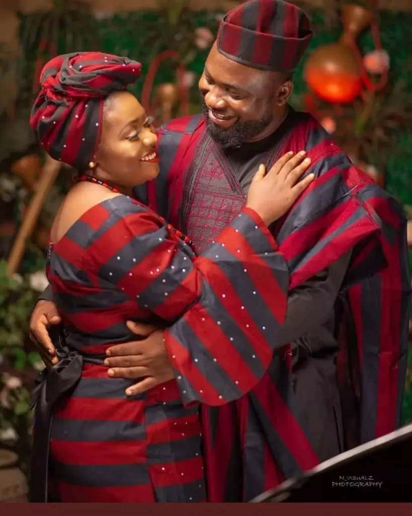 Modern idoma bride and groom traditional attire styles 