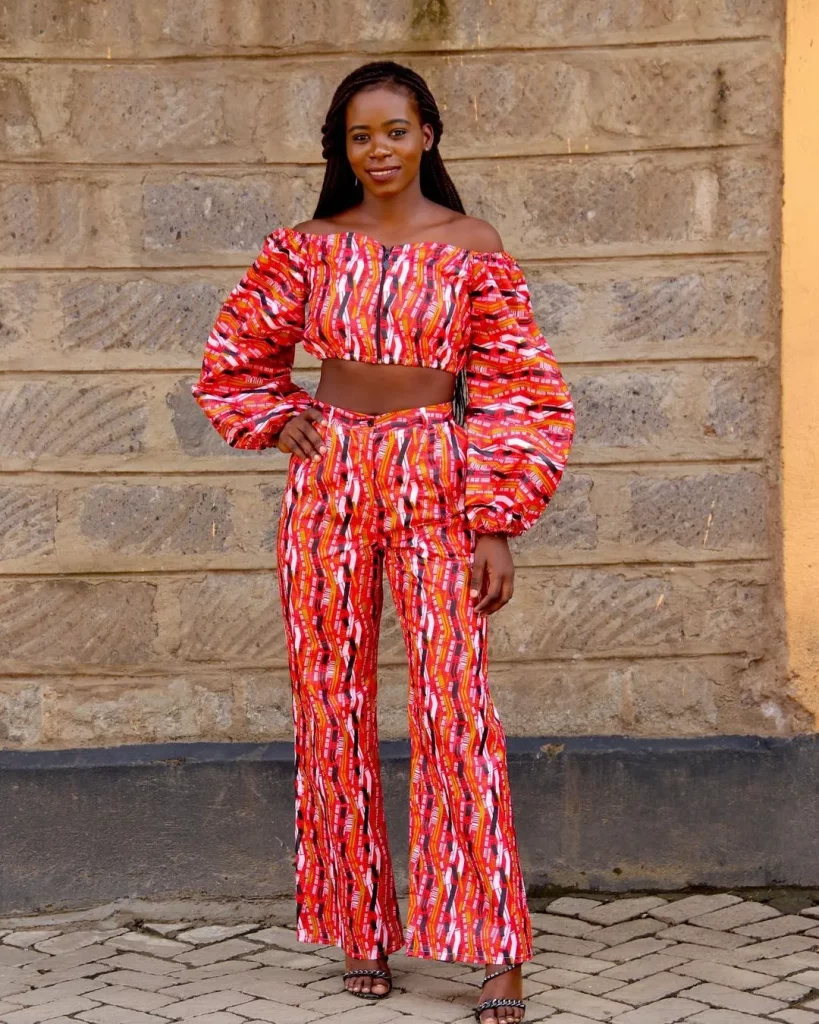 Afoma African print wax Ankara wide leg pants  trousers  Afrothrone