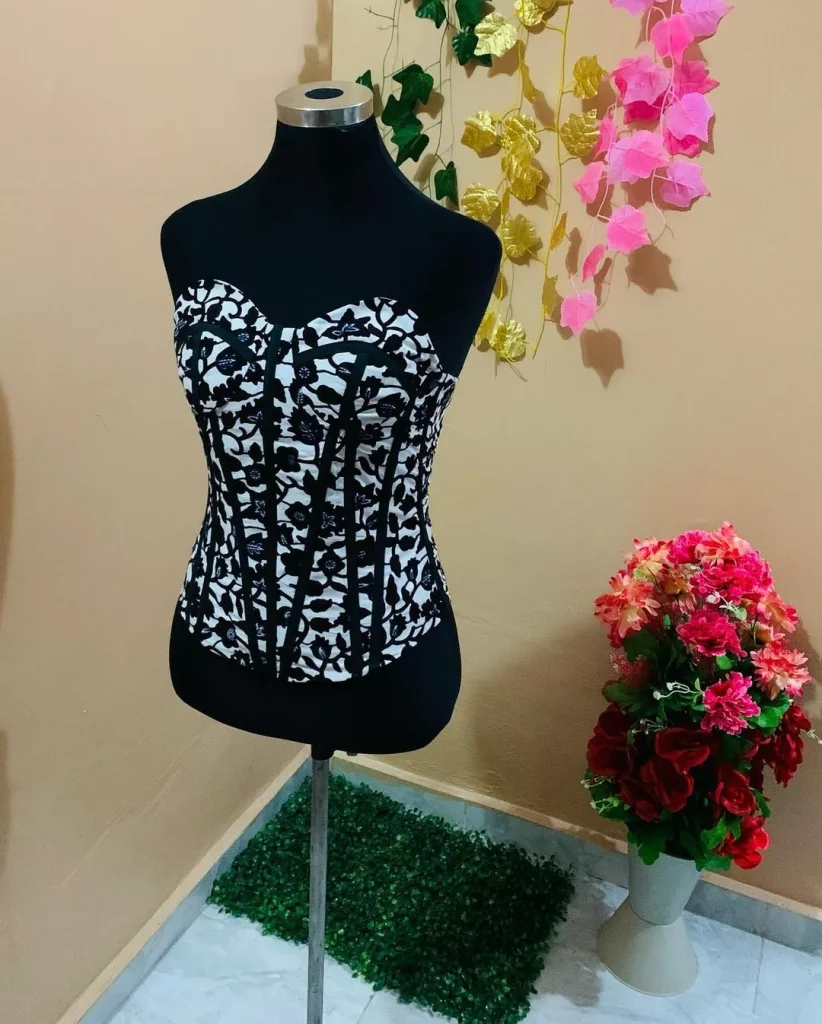 African print corset top