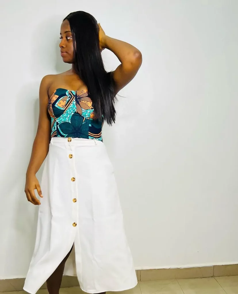African print corset top and pencil skirt co-ord set 