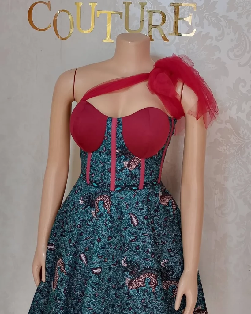 Short Ankara corset gown
