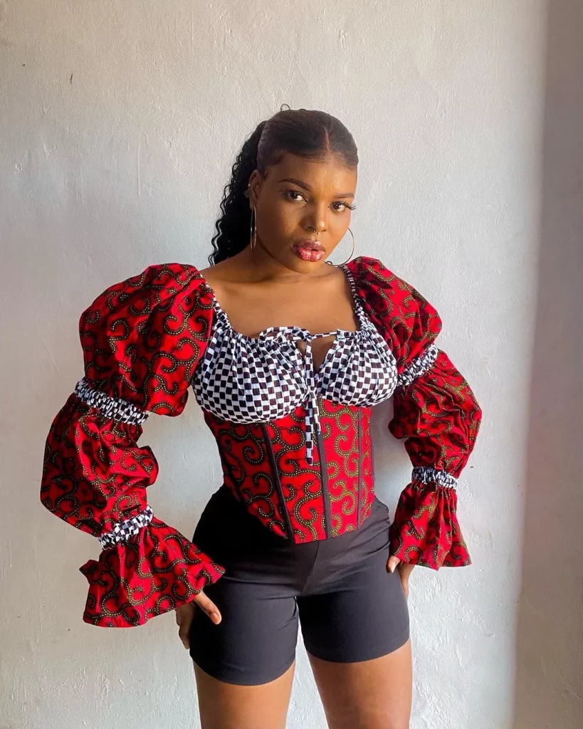 African Ankara corset top