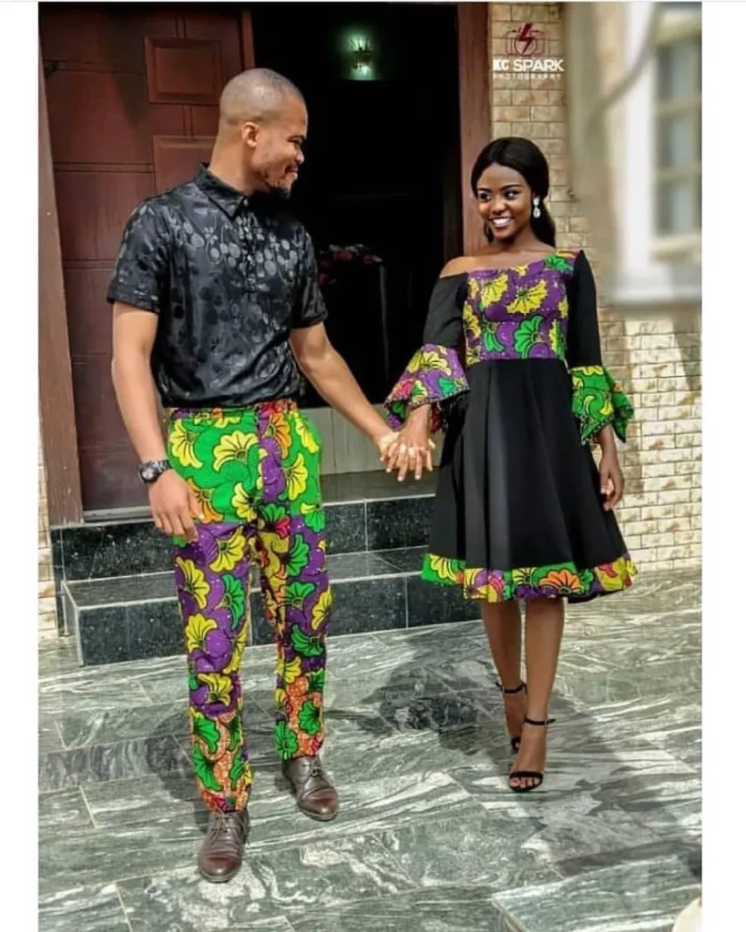Ankara Trousers with Shirt and Gown styles for husband and wife