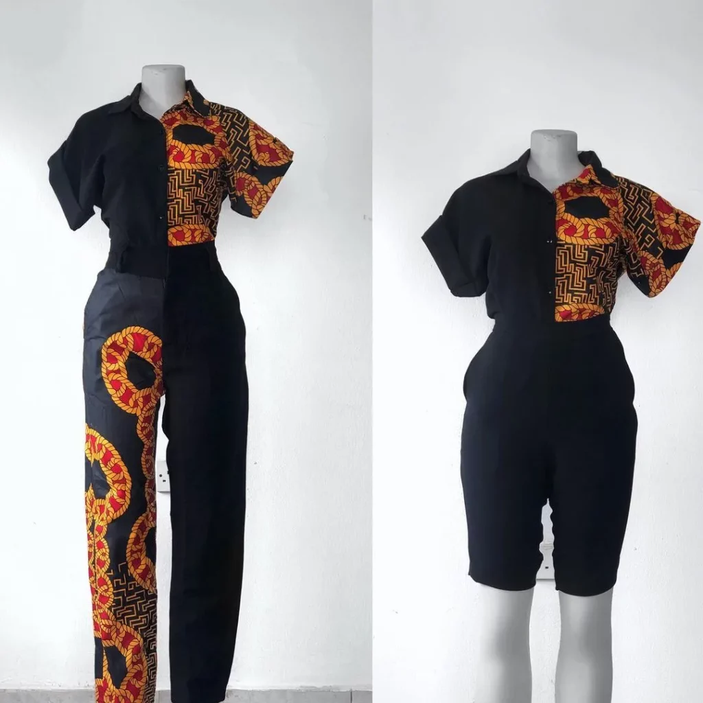 African Print 2 Pieces Outfit Women Ankara Top and Pants Set