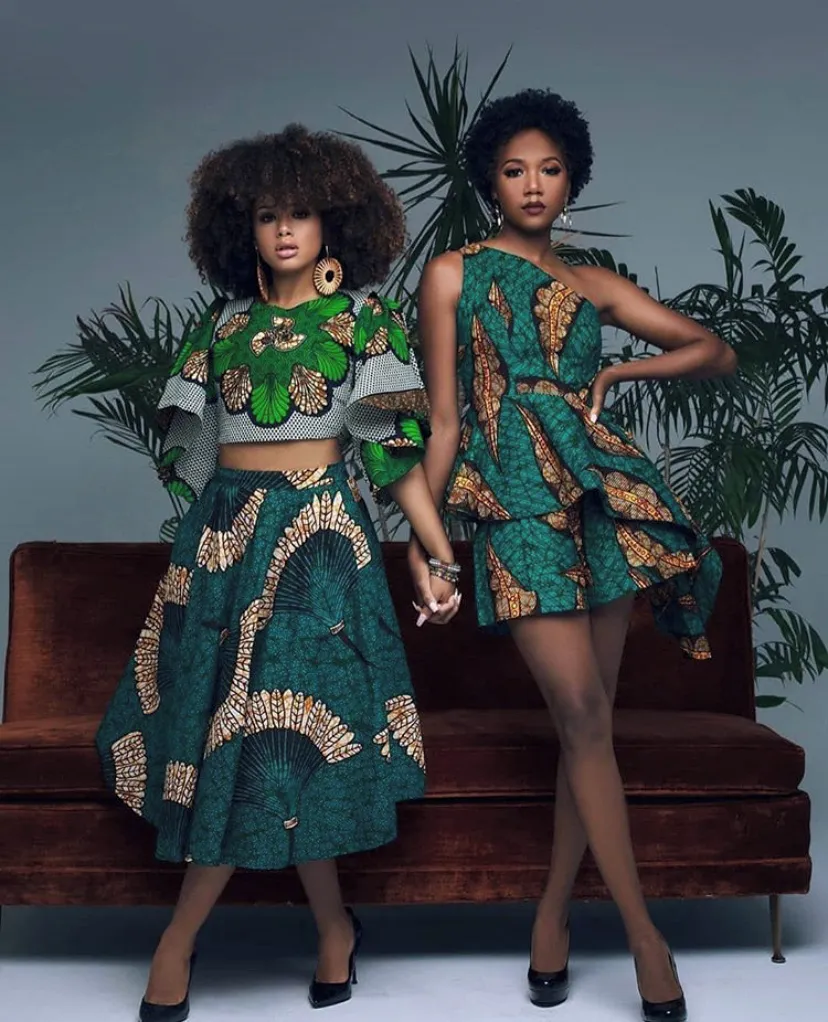 African Print midi skirts