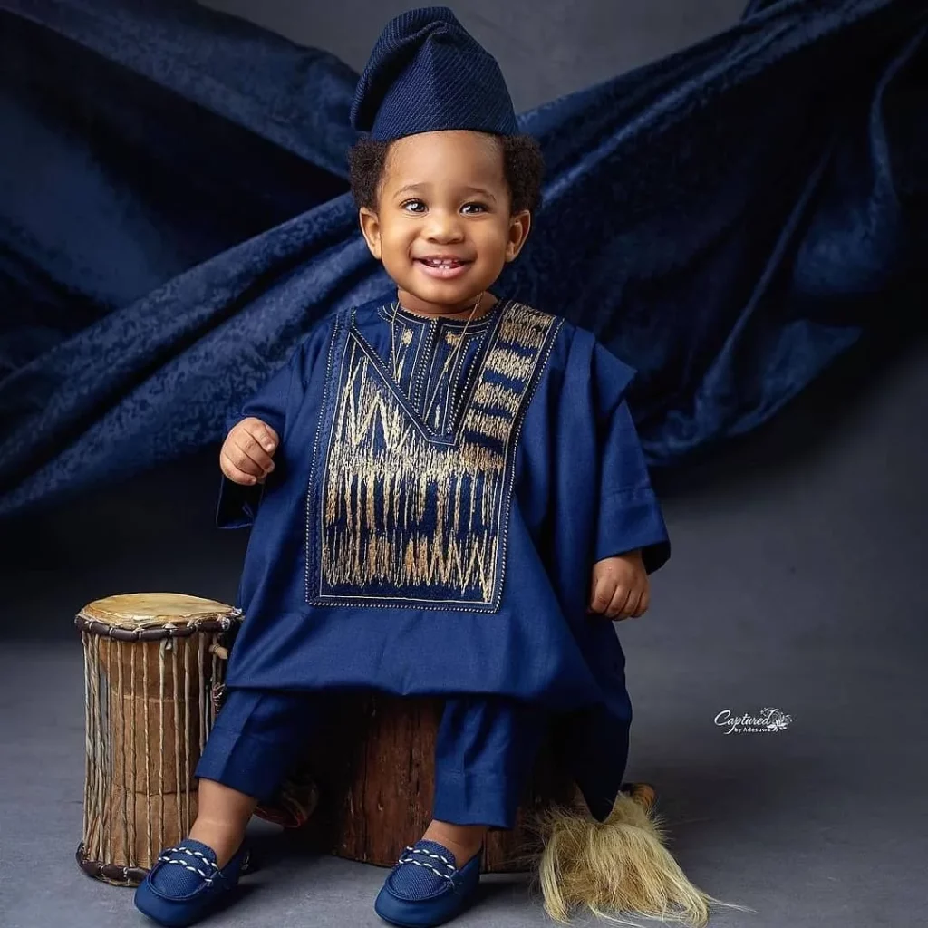 Green Complete Traditional Attire For Velvet Agbada Set