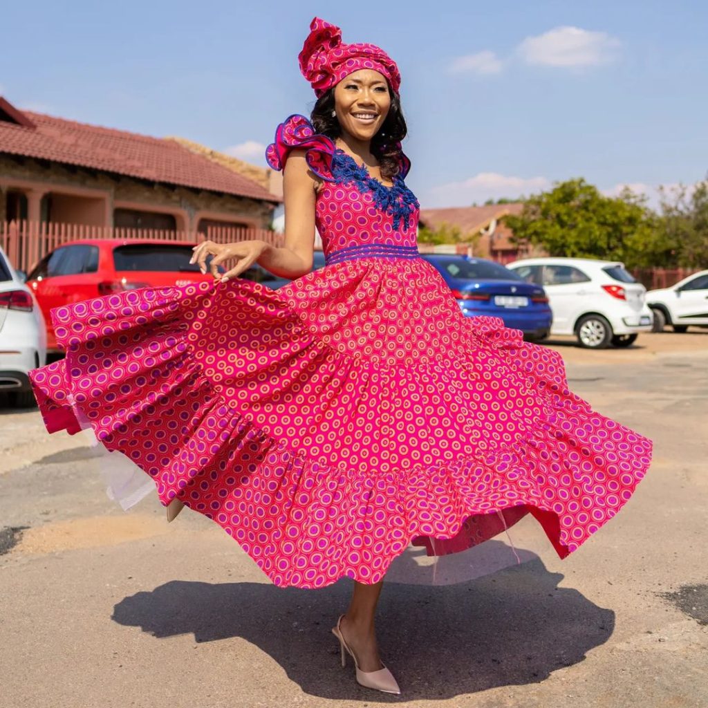 Lesotho Seshoeshoe and Shweshwe Dress