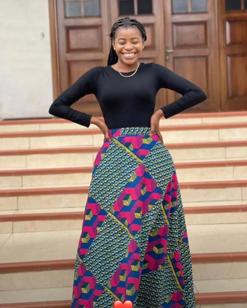 Ankara flare outlet skirt and top