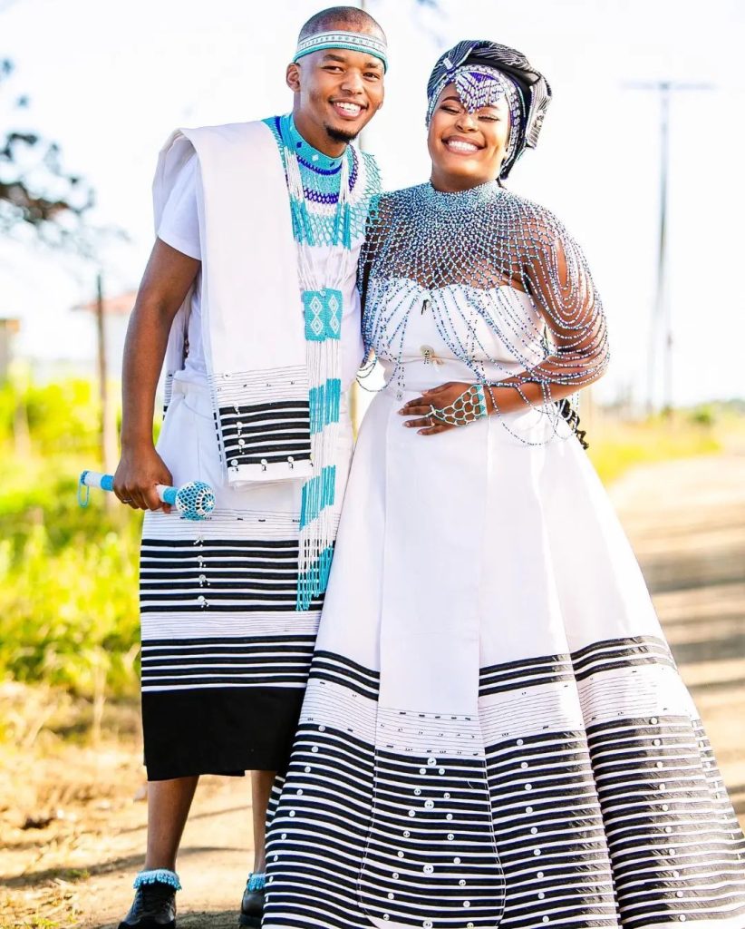 classy Umbhaco Xhosa traditional attire for men and women 