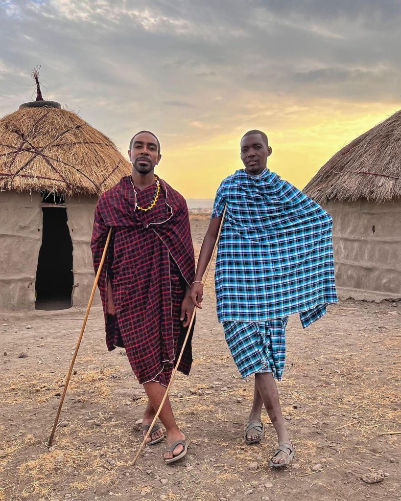Two Maasai Men In Traditional Dress Pictures