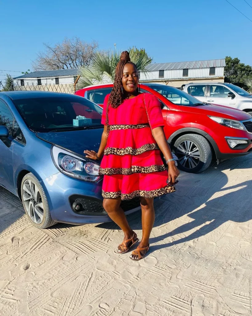 Where in Namibia can you get that pink Aawambo traditional attire?