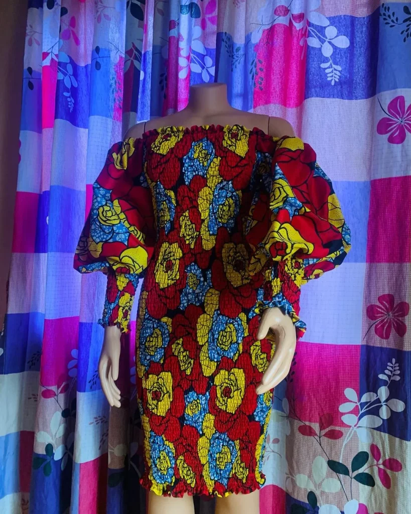  Dress in African Ankara Print