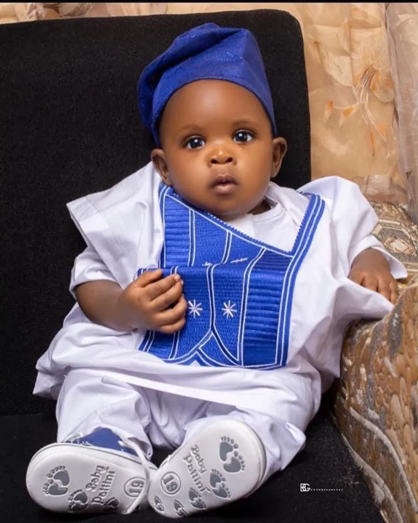 Agbada style for one year old boy