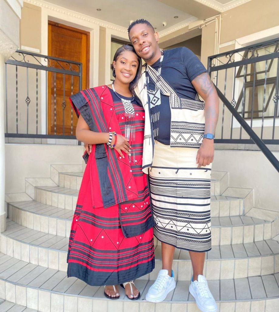 Lovely South African Couples in Matching Traditional Attire