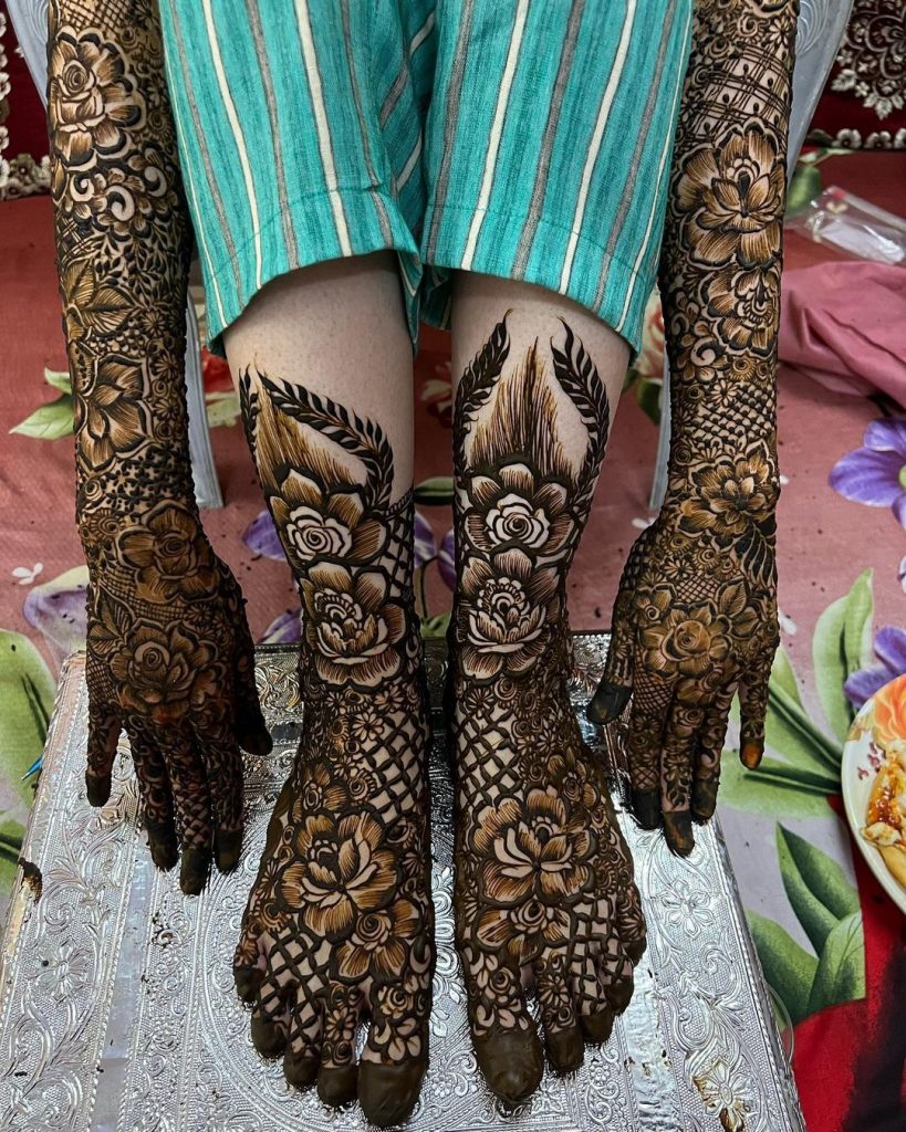 henna designs for hand and leg 