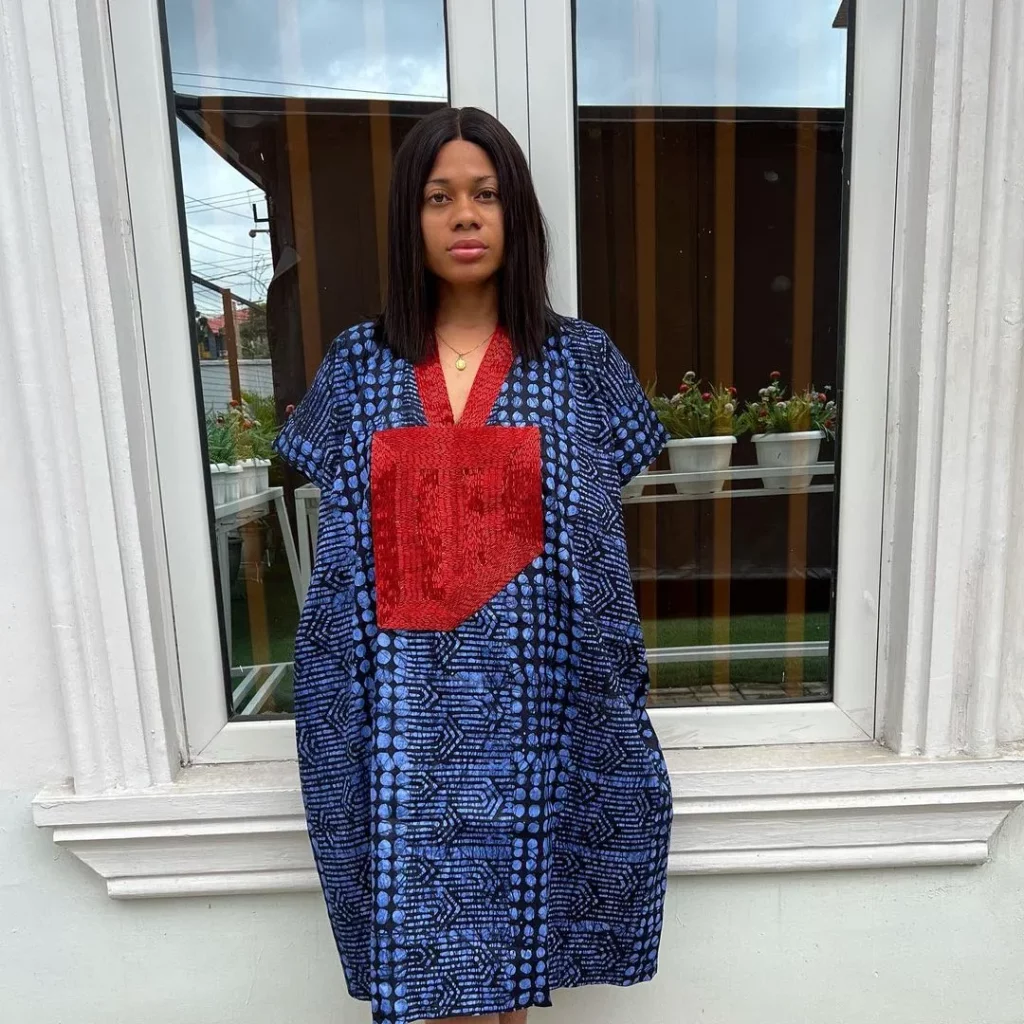 Blue Embroidered Agbada Style