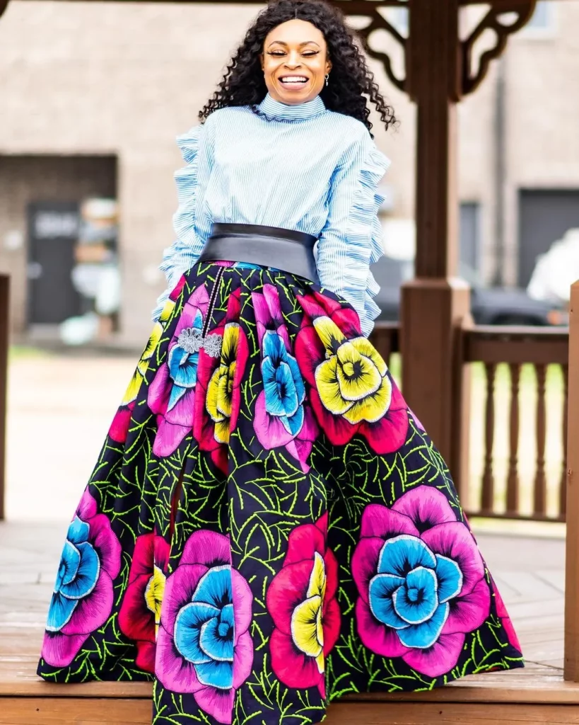 cute Ankara maxi skirts designs, styles, and ideas 