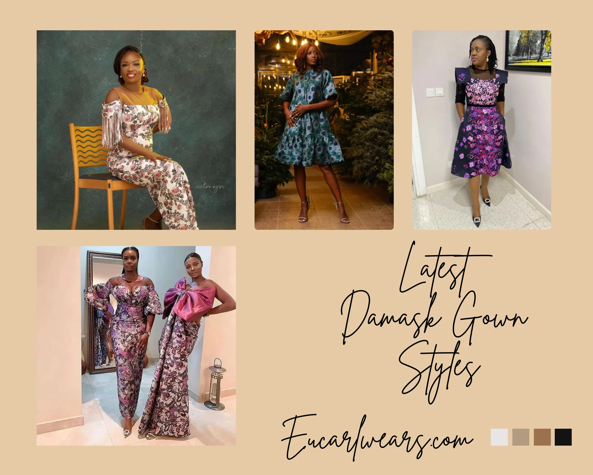 Latest Damask Gown Styles