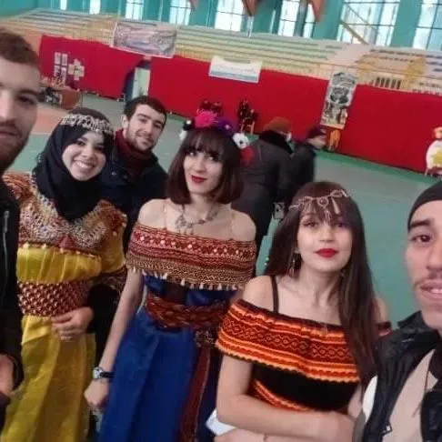 Foutha kabyle fabrics red and black - Algeria A-Line Dress