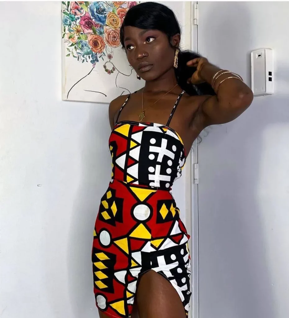Kakaya Angolan Samakaka print bandeau dress 