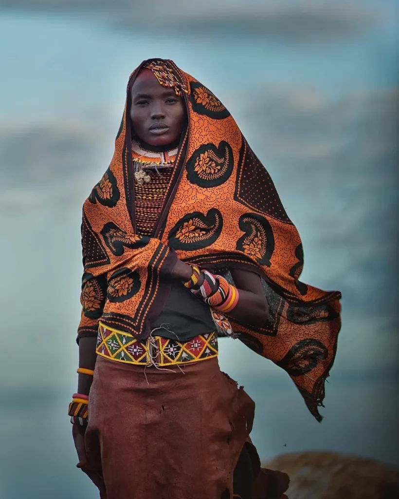 Turkana lady at sunset