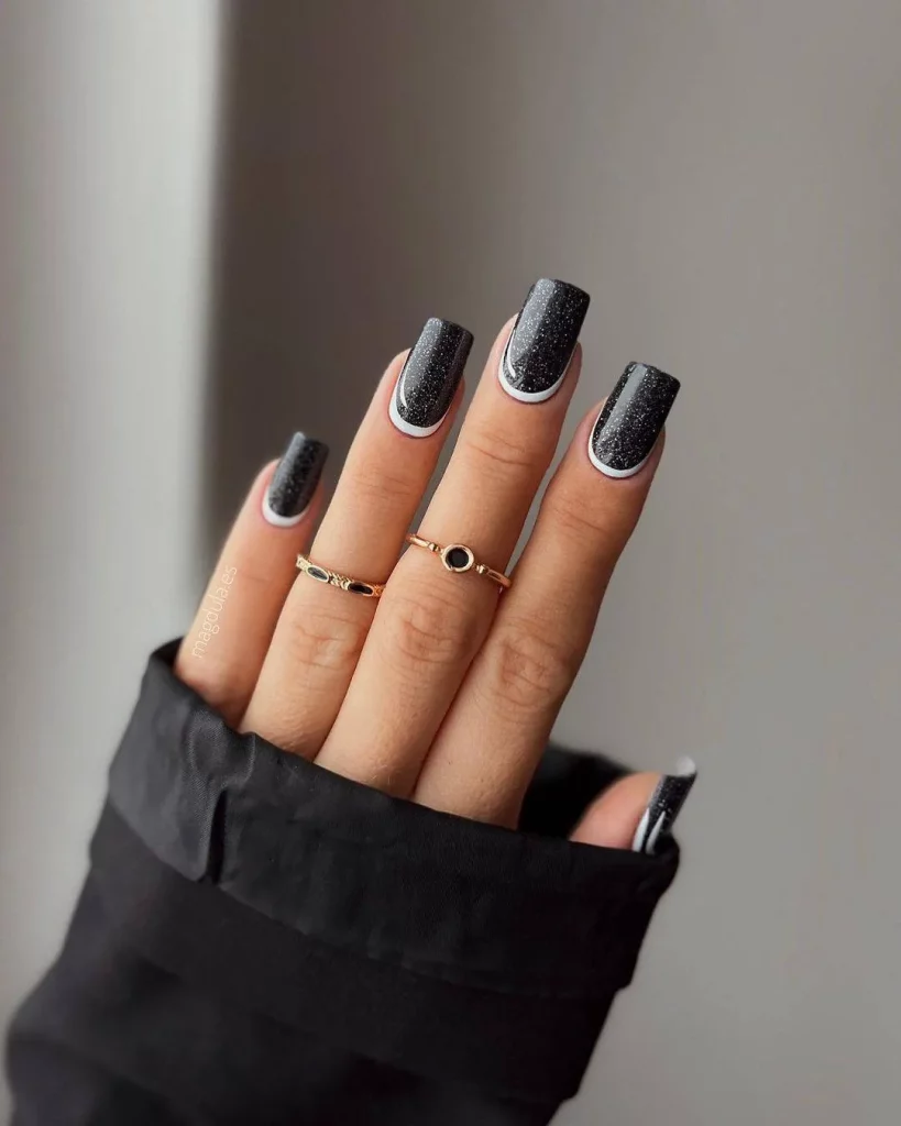 Yin-Yang Black + White Nails