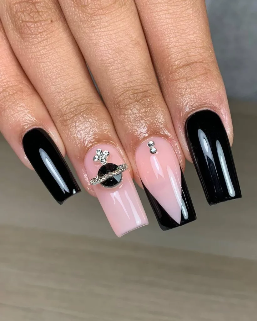 Matte black nails