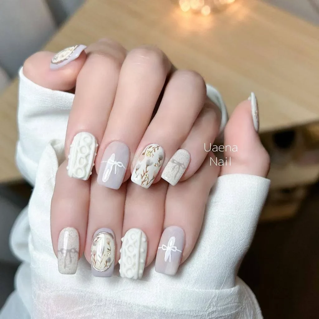 gel polish nail design for New Year's Eve