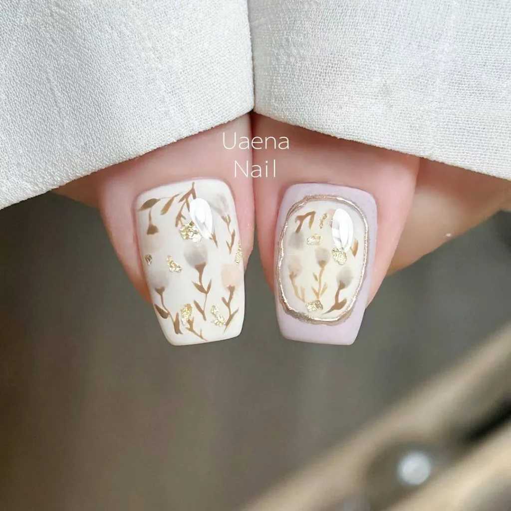 gel nail polish flower design