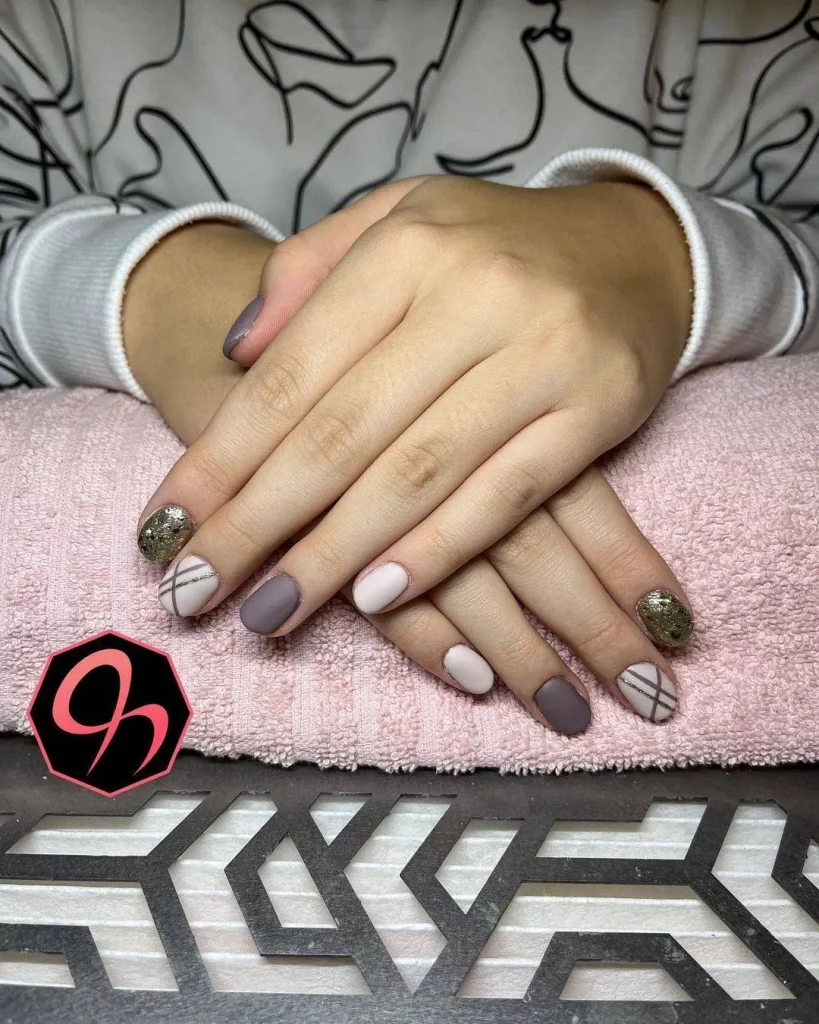 art deco taupe nail designs
