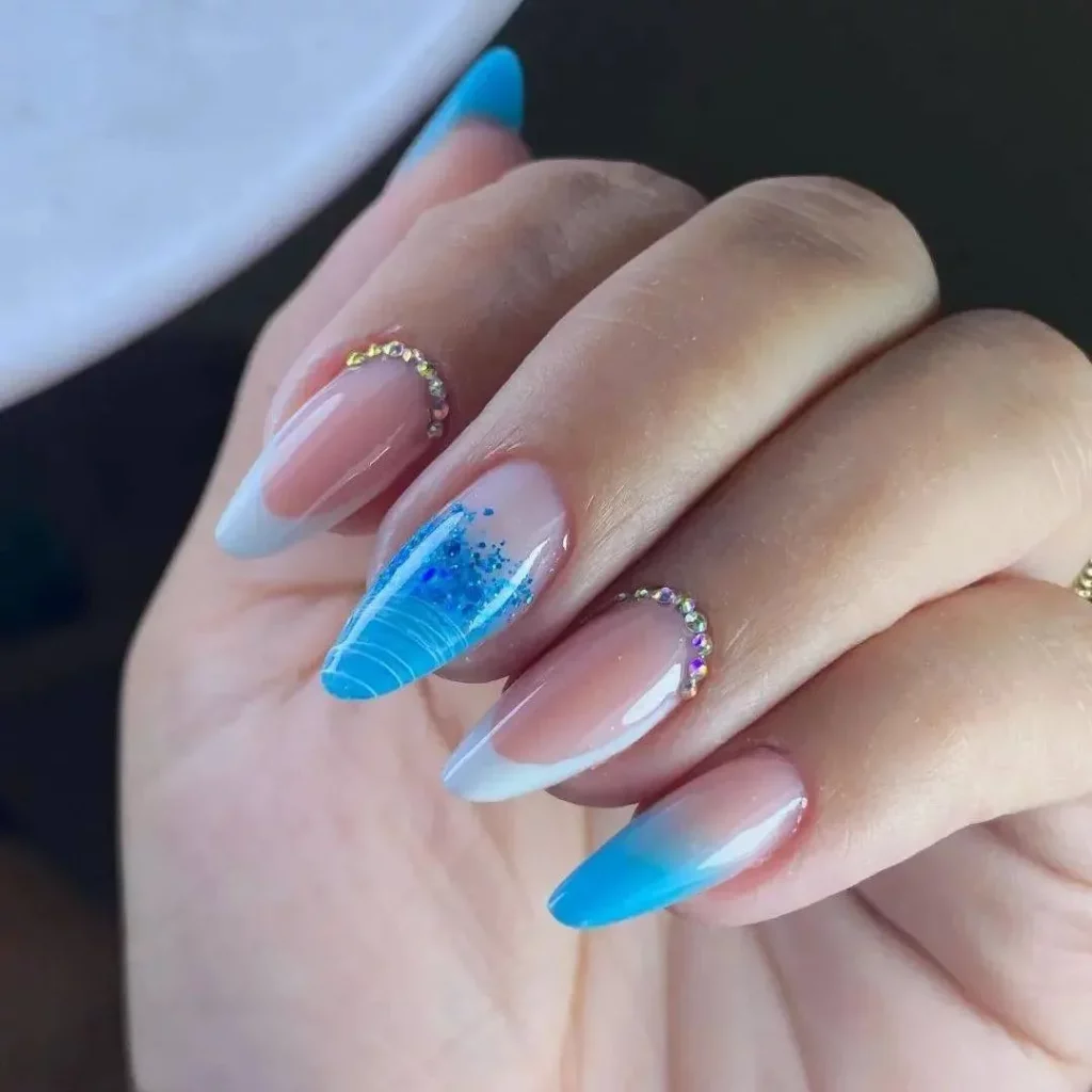 ombre nail design with ombre almond nails