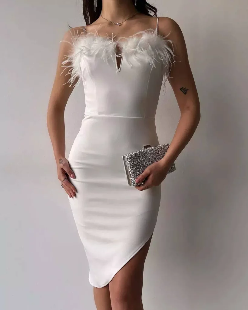 mini white shift dress