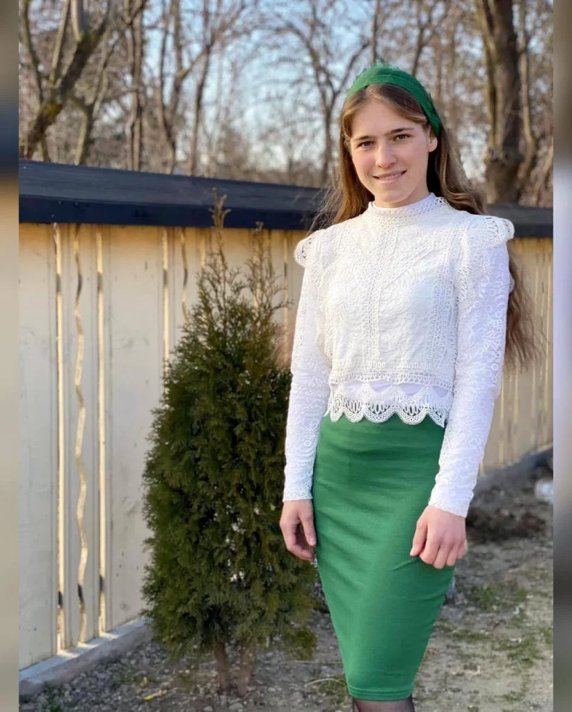 Green and white work outfits