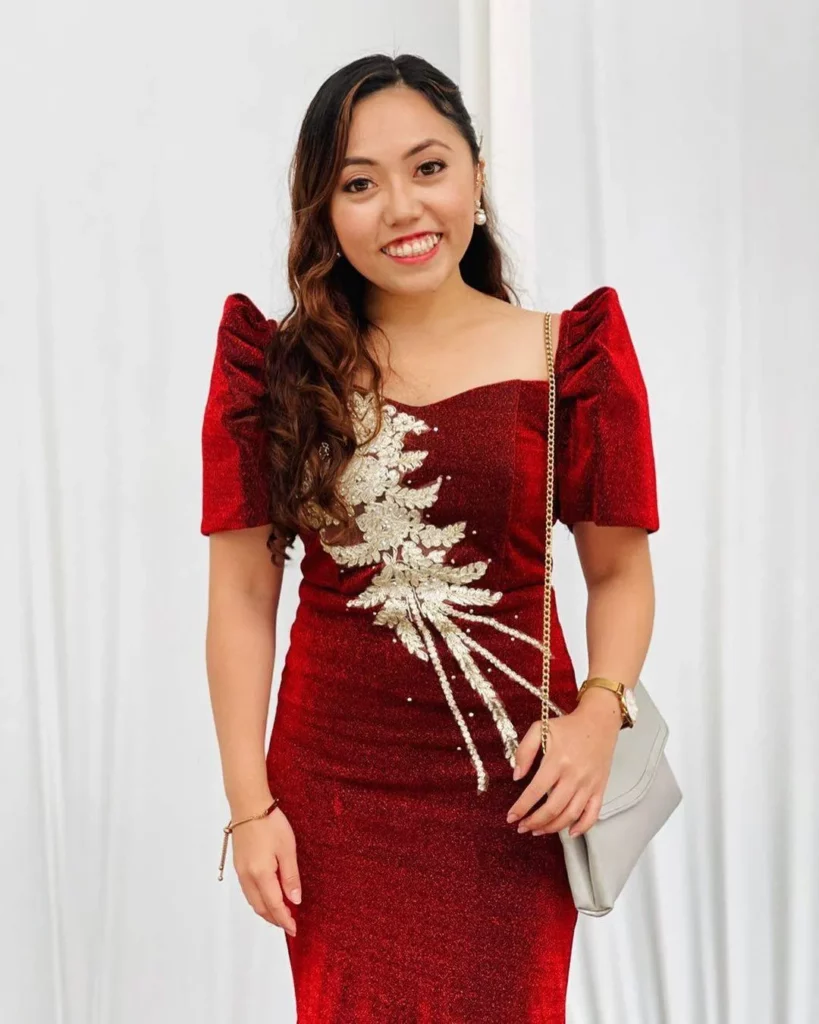 modern red filipiniana dress
