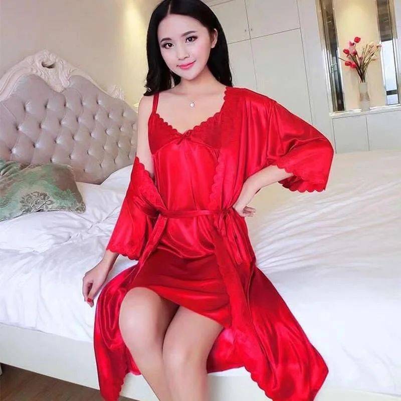 brushed back satin nightgown