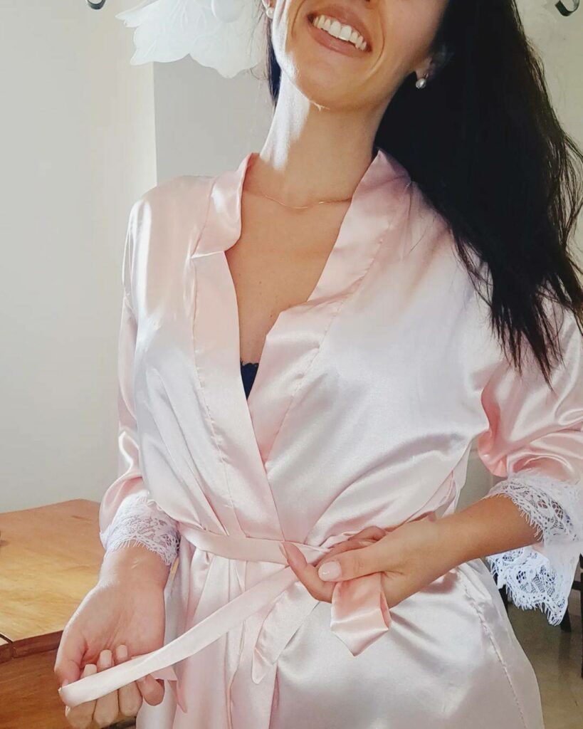 pink satin nightgown